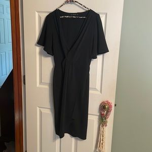 Dark green midi dress